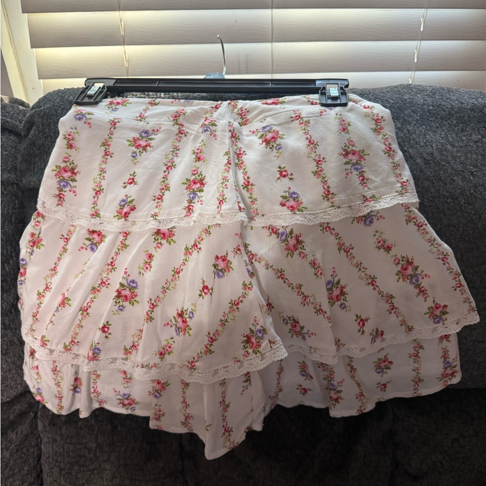 Altar'd State Ivory Multi Floral Skirt
